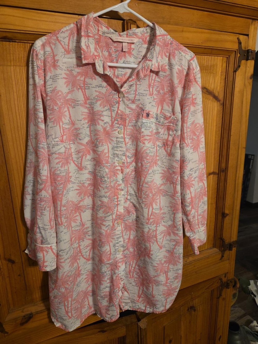 Victoria's Secret Pink Palm-Print Kids Pajama Shirt